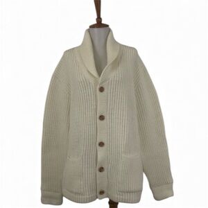 Vintage‎ Chunky Cardigan Sweater Women’s XL Knit Collared V-Neck Button Down
